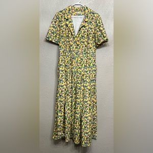 Floral Print eshakti wayward francies 100% cotton Pleated Maxi Dress